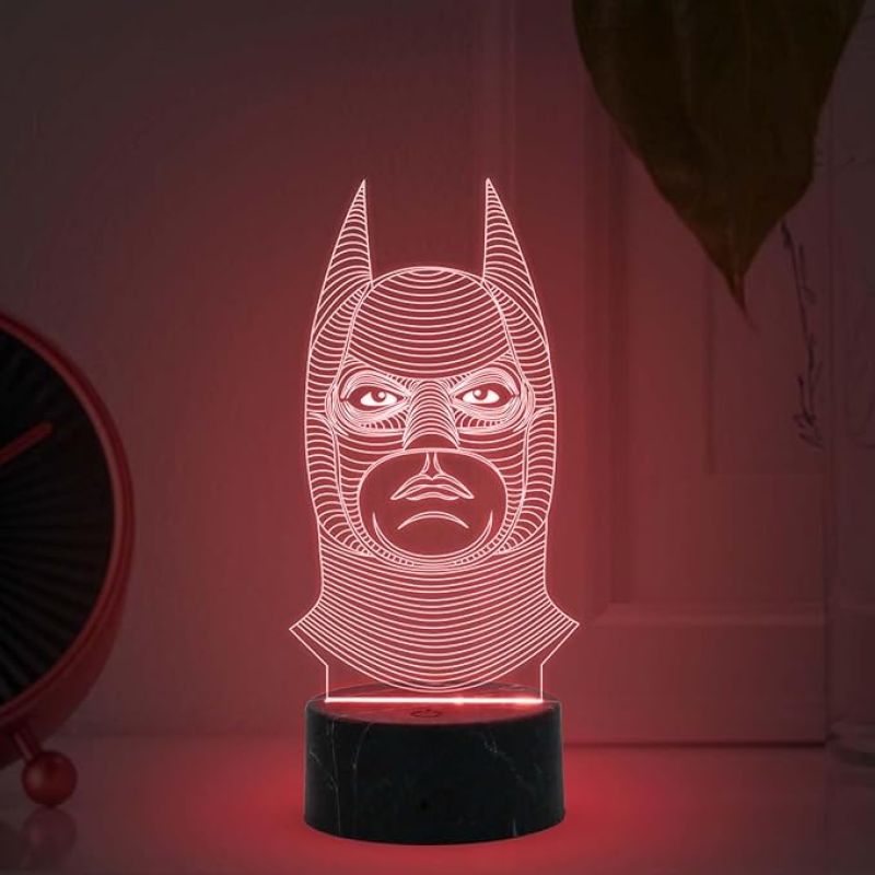 3D Illusion Batman Night Lamp with Multicolored Light Birthday Gift for Marvel Fans & Kids Room DecorGift for Avengers Lovers