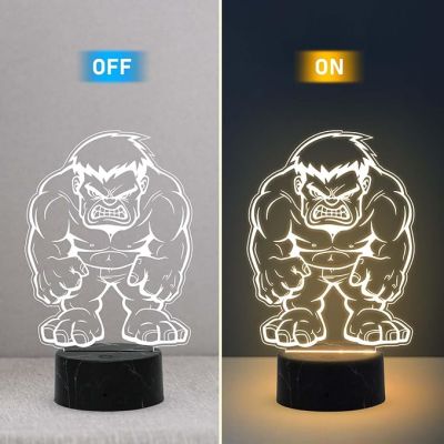 3D Illusion Hulk Avengers Night Lamp with Warm White Light Gift for Avengers Lover & Marvel Fans