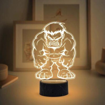 3D Illusion Hulk Avengers Night Lamp with Warm White Light Gift for Avengers Lover & Marvel Fans