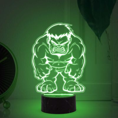 3D Illusion Hulk Avengers Night Lamp with Automatic Color Changing Light Gift for Avengers Lover & Marvel Fans