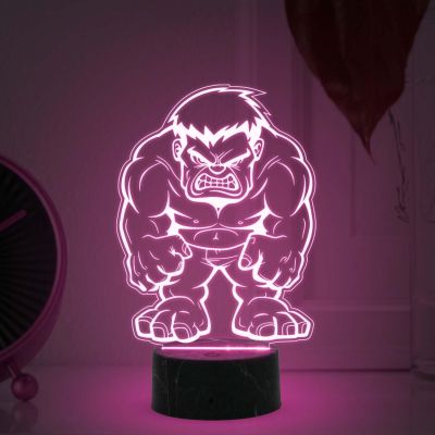 3D Illusion Hulk Avengers Night Lamp with Automatic Color Changing Light Gift for Avengers Lover & Marvel Fans
