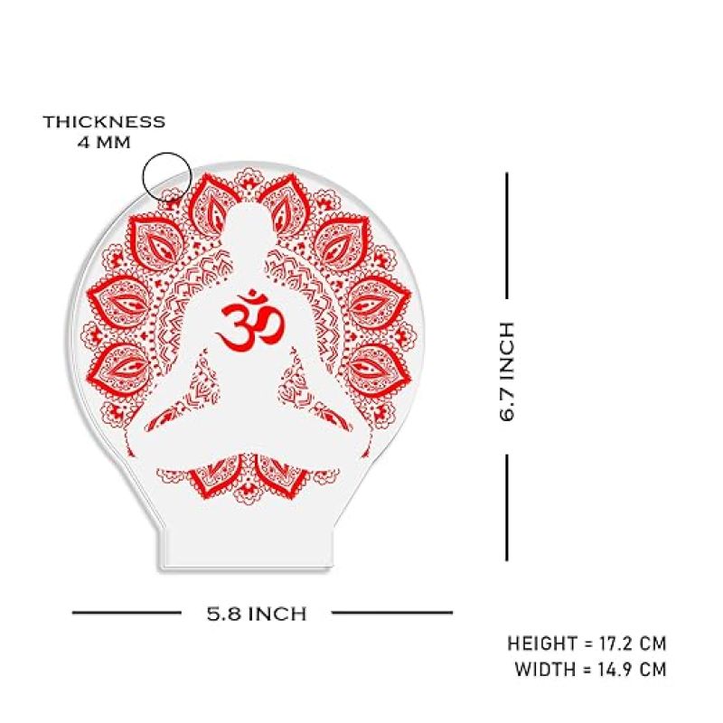 3D Illusion Om Symbol night lamp with Automatic Color Changing Light  Blessing Gift Temple, Meditation, Yoga, Home & Office Decor lamp