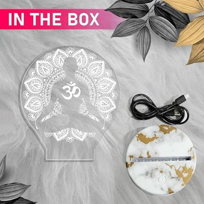 3D Illusion Om Symbol night lamp with Automatic Color Changing Light  Blessing Gift Temple, Meditation, Yoga, Home & Office Decor lamp