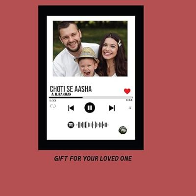 Personalized Spotify Song Family Photo Frame Customized Your Photo & Song Barcode Scannable Spotify Code Gift For Anniversary Birthday Gift for Music Lover