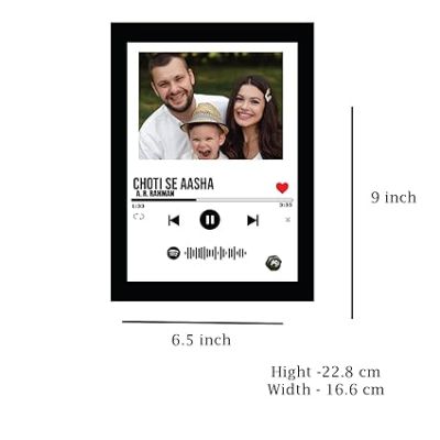 Personalized Spotify Song Family Photo Frame Customized Your Photo & Song Barcode Scannable Spotify Code Gift For Anniversary Birthday Gift for Music Lover