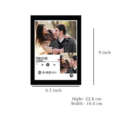 Personalized Spotify Song Couple Photo Frame Customized Your Photo & Song Barcode Scannable Spotify Code Gift For Anniversary Birthday Music Lover Gift