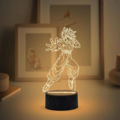 3D Illusion Goku Anime night lamp with Warm White Light Birthday Gift for Kids , Anime Lover & Home Decor