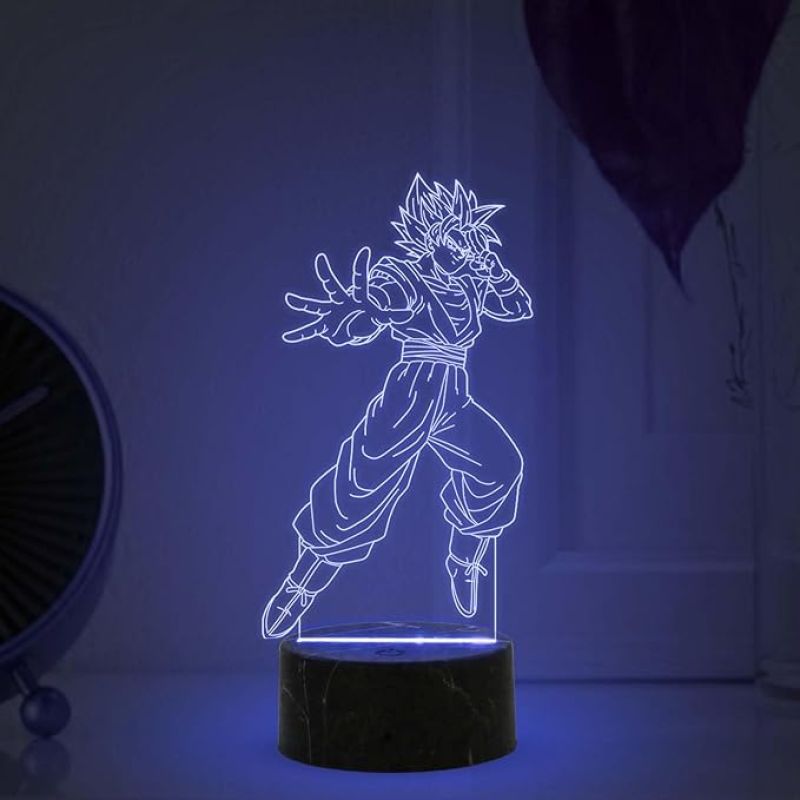 3D Illusion Goku Anime night lamp with  Automatic Color Changing Light Birthday Gift for Kids, Anime Lover & Home Decor