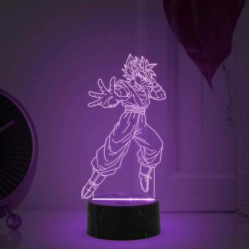 3D Illusion Goku Anime night lamp with  Automatic Color Changing Light Birthday Gift for Kids, Anime Lover & Home Decor