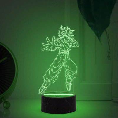3D Illusion Goku Anime night lamp with  Automatic Color Changing Light Birthday Gift for Kids, Anime Lover & Home Decor