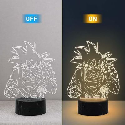 3D Illusion Dragonballz Anime night lamp with Warm White Light Birthday Gift for Kids, Anime Lover & Home Decor