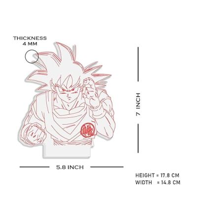 3D Illusion Dragonballz Anime night lamp with Warm White Light Birthday Gift for Kids, Anime Lover & Home Decor