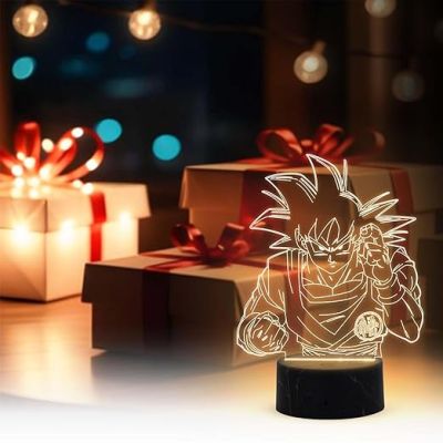 3D Illusion Dragonballz Anime night lamp with Warm White Light Birthday Gift for Kids, Anime Lover & Home Decor