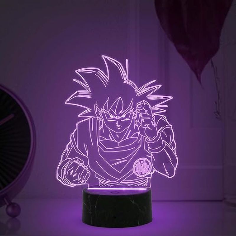 3D Illusion Dragonballz Anime night lamp with  Automatic Color Changing Light Birthday Gift for Kids, Anime Lover & Home Decor