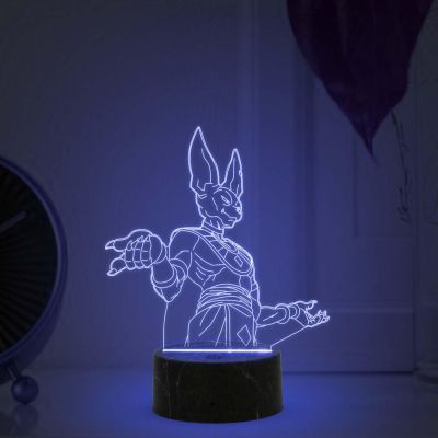 3D Illusion Beerus Dragon Ball Anime night lamp with  Automatic Color Changing Light Birthday Gift for Kids, Anime Lover & Home Decor