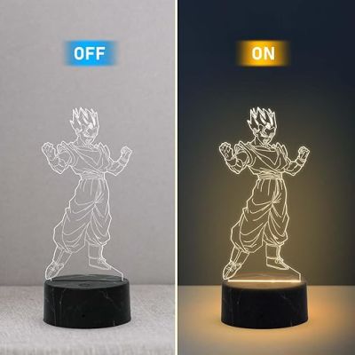 3D Illusion Vegeta Action Figure Anime night lamp with Warm White Light Birthday Gift for Kids, Anime Lover & Home Decor