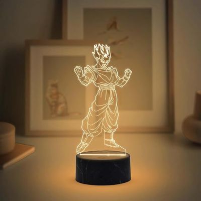 3D Illusion Vegeta Action Figure Anime night lamp with Warm White Light Birthday Gift for Kids, Anime Lover & Home Decor