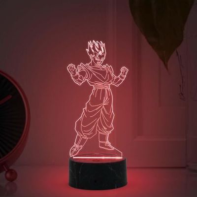 3D Illusion Vegeta Action Figure Anime night lamp with Automatic Color Changing Light Birthday Gift for Kids, Anime Lover & Home Decor