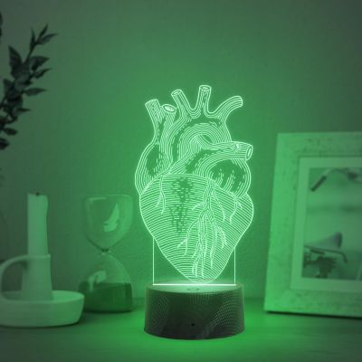 3D Illusion Cardiologist Night Light with Multicolored Light Gift for Heart Surgeon Doctor, Heart Specialist, Medical Student, & Clinic Decor Lamp