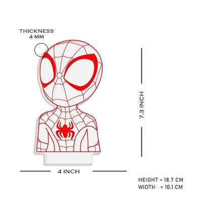 3D Illusion Spiderman Night Lamp with Warm White Light Gift for Avengers Lovers