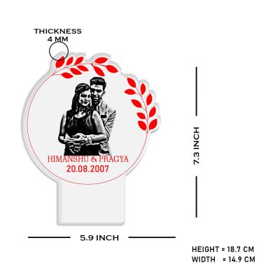 Couple Photo night lamp with Warm White Light Customized Photo Name Date Gift For Husband Wife 1st Anniversary