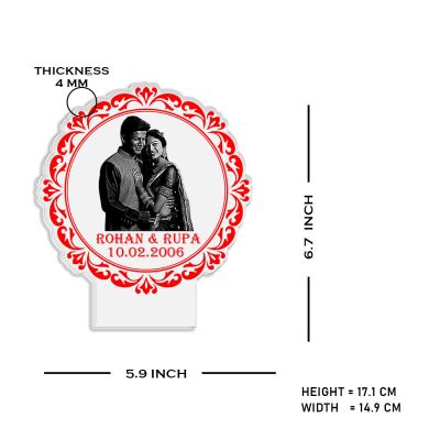 Couple Photo night lamp with Warm White Light Customized Photo Name Date Anniversary Gift for Couples