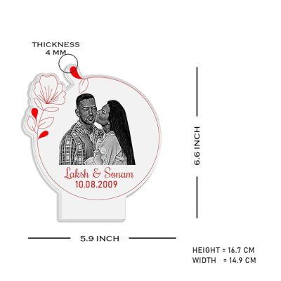 Couple Photo night lamp with Warm White Light Customized Photo Name Date Birthday Gift for Couple