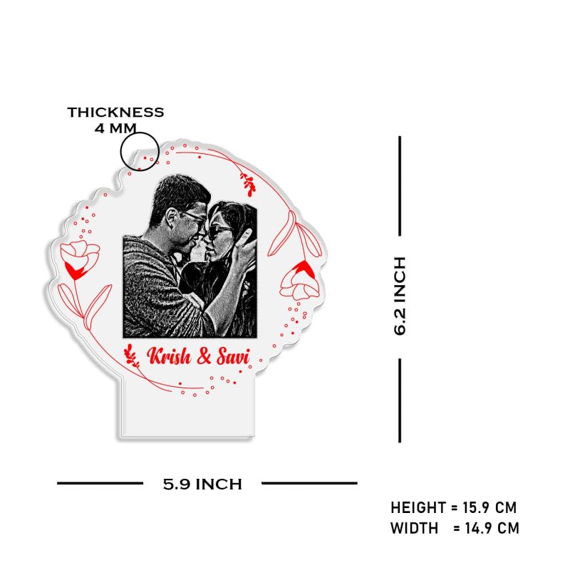 Couple Photo night lamp with Warm White Light Customized Photo Name Birthday Gift for Wife  Husband
