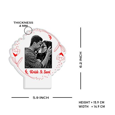 Couple Photo night lamp with Warm White Light Customized Photo Name Birthday Gift for Wife  Husband