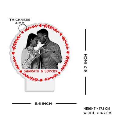 Couple Photo night lamp with Automatic Color Changing Light Customized Photo Name Engagement Gift for Couple