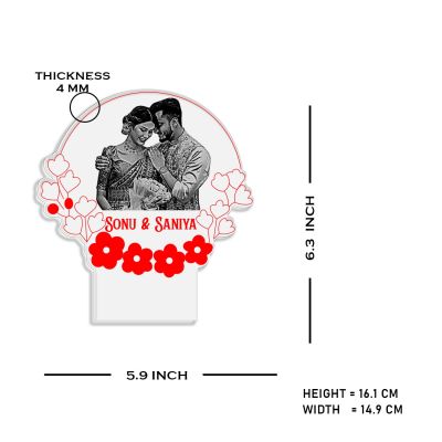 Couple Photo night lamp with Automatic Color Changing Light Customized Photo Name Gift for Lovebale Person