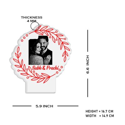 Couple Photo night lamp with Warm White Light Customized Photo Name Newly Married Couple Gift