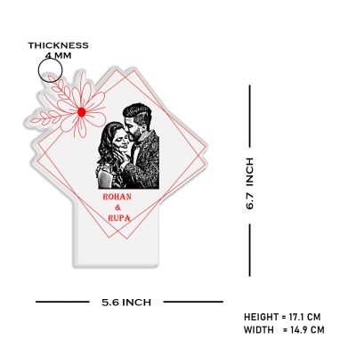 Couple Photo night lamp with Warm White Light Customized Photo Name Valentine Day Gift for Couple