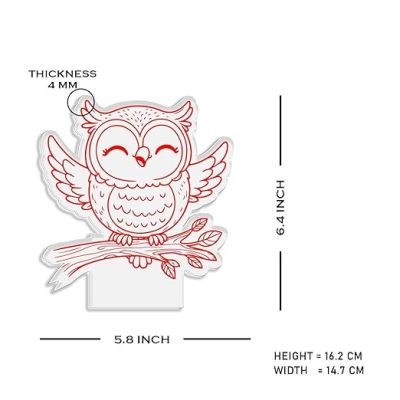 3D Illusion Owl Night Lamp with Warm White Light Return Gift Kids Birthday Home & Office Decor Light