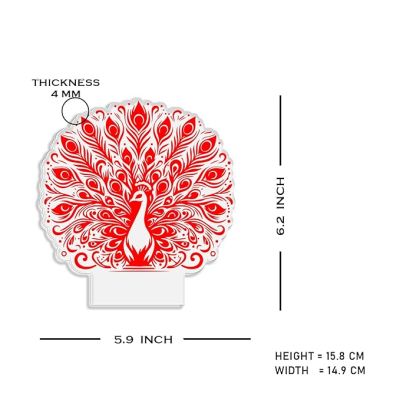3D Illusion Peacock Night Lamp with Warm White Light Return Gift Kids Birthday Home & Office Decor Light