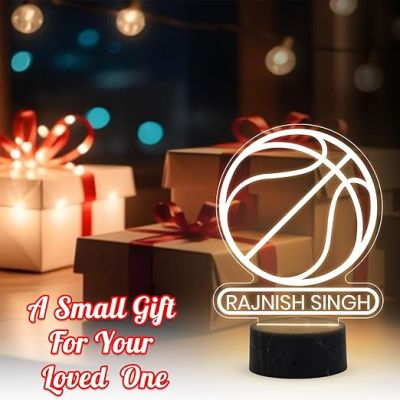Basketball Sports night lamp with Warm White Light Customized Name Gift for Sports Player Home & Office Decor Light