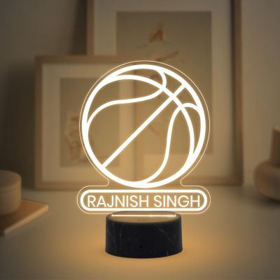 Basketball Sports night lamp with Warm White Light Customized Name Gift for Sports Player Home & Office Decor Light