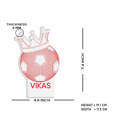 Football Crown Shape night lamp with Warm White Light Customized Name Gift for Sports Player Home & Office Decor Light