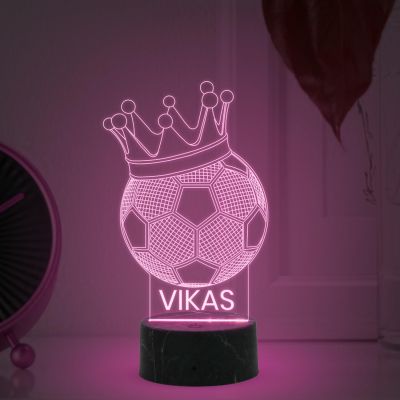 Football Crown Shape Night Lamp with  Automatic Color Changing Light Customized Name Gift for Sports Player Home & Office Decor