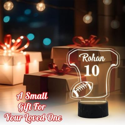 Football Shirt sport night Lamp with Warm White Light Customized Name Gift for Sports Player Home & Office Decor Light
