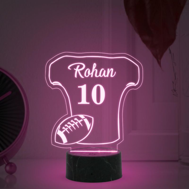 Football Shirt sport night Lamp with Automatic Color Changing Light Customized Name Gift for Sports Player Home & Office Deco