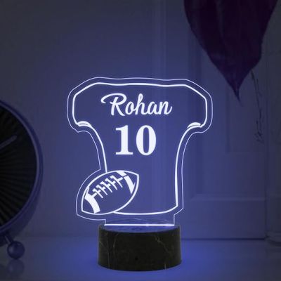 Football Shirt sport night Lamp with Automatic Color Changing Light Customized Name Gift for Sports Player Home & Office Deco