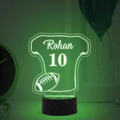 Football Shirt sport night Lamp with Automatic Color Changing Light Customized Name Gift for Sports Player Home & Office Deco