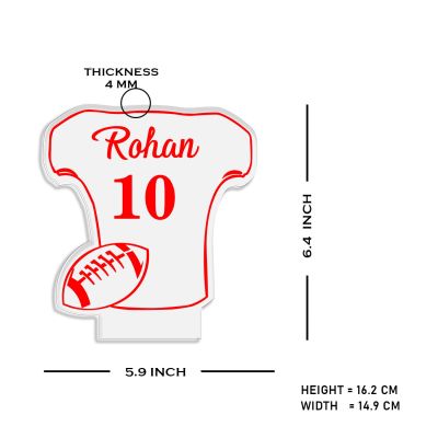 Football Shirt sport night Lamp with Automatic Color Changing Light Customized Name Gift for Sports Player Home & Office Deco
