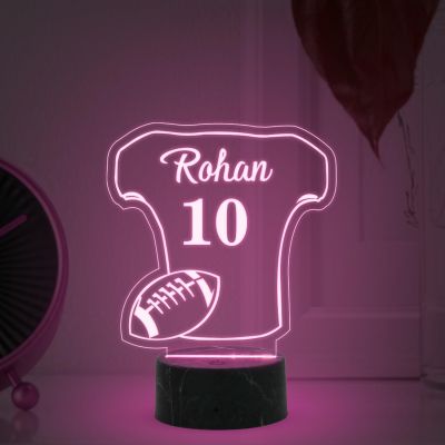 Football Shirt sport night Lamp with Automatic Color Changing Light Customized Name Gift for Sports Player Home & Office Deco