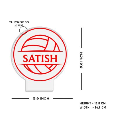 Volleyball night lamp with Warm White Light Customized Name Gift for Sports Player Home & Office Decor Light