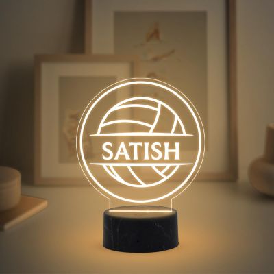 Volleyball night lamp with Warm White Light Customized Name Gift for Sports Player Home & Office Decor Light