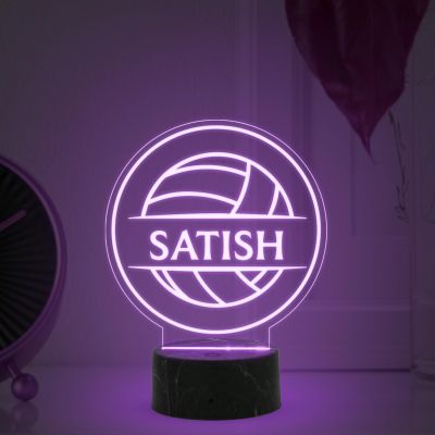 Volleyball Sport Night Lamp with Automatic Color Changing Light Customized Name Gift for Sports Player Home & Office Deco