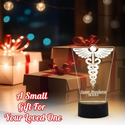 Personalized Doctor Symbol Night Lamp with Warm White Light Customized with Name Thanksgiving Gift for Doctor Graduation Gift for Doctor
