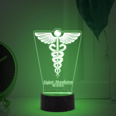 Personalized Doctor Symbol Night Lamp with 7 Color Changing Light Customized with Name Thanksgiving Gift for Doctor Graduation Gift for Doctor